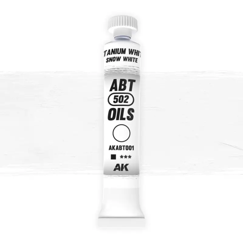 Peinture à l'huile couleur blanc neige 20ml - AK INTERACTIVE AKABT001