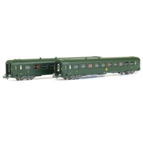 Set 2 voitures UIC B10 2ème classe ép. III - N - REE NW-134