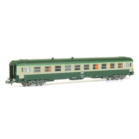 Voiture UIC B10 ép. V verte-grise logo blanc cart. Corail - N - REE NW-145