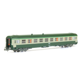 Voiture UIC B10 ép. V verte-grise logo encadré cart. Corail - N - REE NW-146