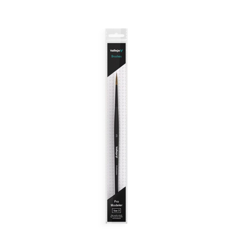 Pinceau Vallejo Pro Modeler Rond Poils Naturels N° 3 - VALLEJO B01003