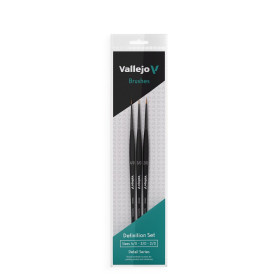Pinceau Vallejo Set Detail Definition Rond N° 4/0, 3/0 & 2/0 - VALLEJO B02990