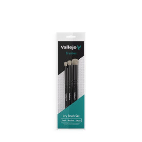 Pinceau Vallejo Set Brosses à Sec Poils Naturels S, M & L - VALLEJO B07990