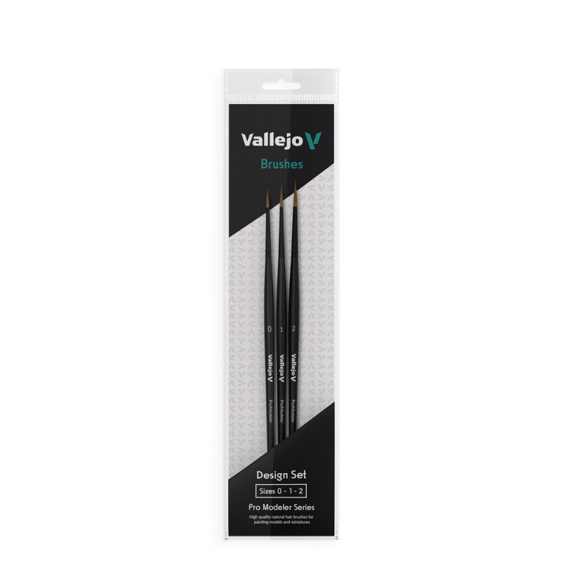Pinceau Vallejo Set Design Pro Modeler Rond Poils Naturels N° - VALLEJO B01991