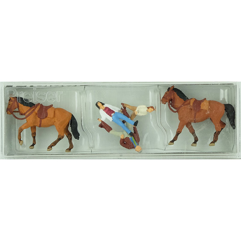 Chevaux et 3 cavaliers échelle N 1/160 - PREISER 79183