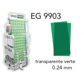 Evergreen EG9903 - (x2) plaque styrène transparente verte 0.24 mm