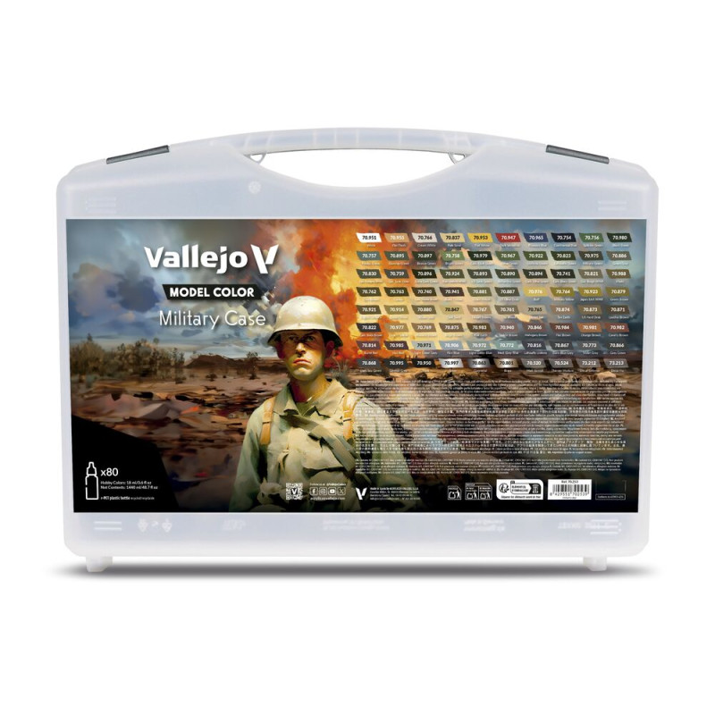 Mallette militaire 76 couleurs Model Color 18ml - VALLEJO 70253