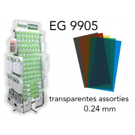 Evergreen EG9905 - (x5) plaque styrène transparente assortiment 0.24 mm