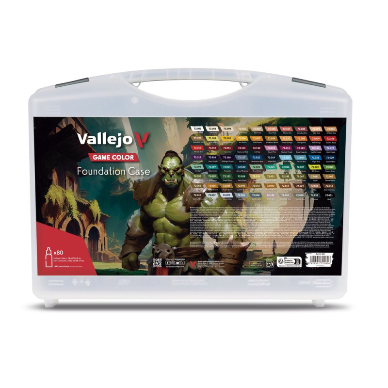 Valise 80 couleurs opaques 18 ml - VALLEJO 72180