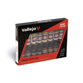 Set couleur Cuir & Metal 16 flacons 18 ml - VALLEJO 72189