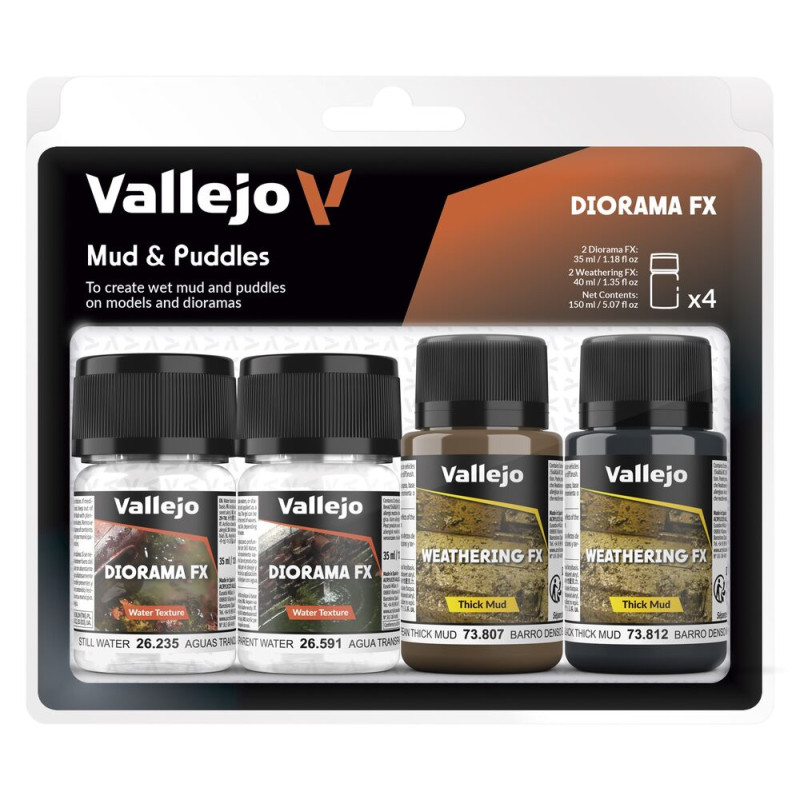Pigments Boue et flaques 4x 35 ml - VALLEJO 73189