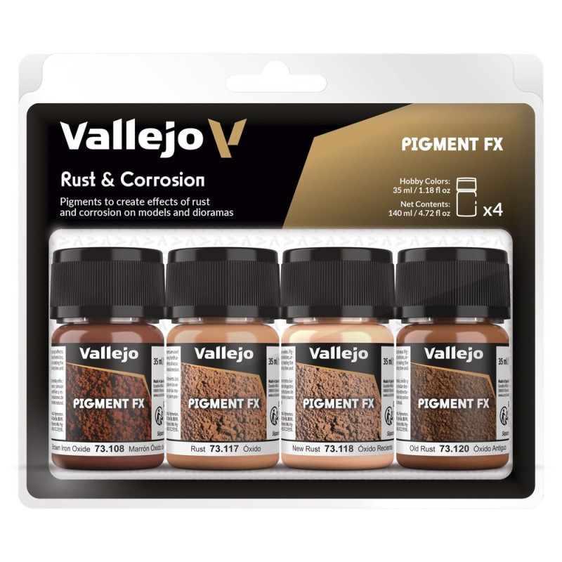 Pigments rouille et corrosion 4x 35 ml - VALLEJO 73194