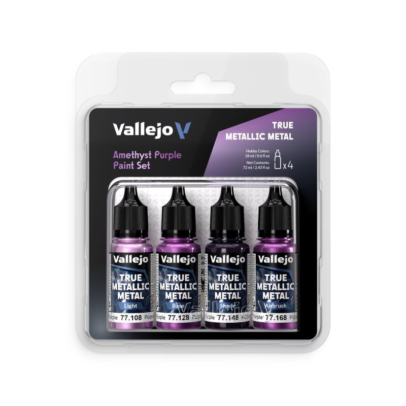 Set 4x couleurs 18ml Violet Améthyste - VALLEJO 77255
