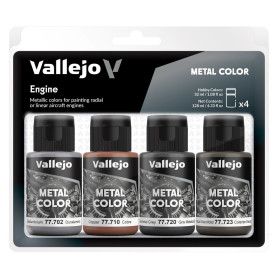 Set 4x peinture moteur avion 32 ml - VALLEJO 77604