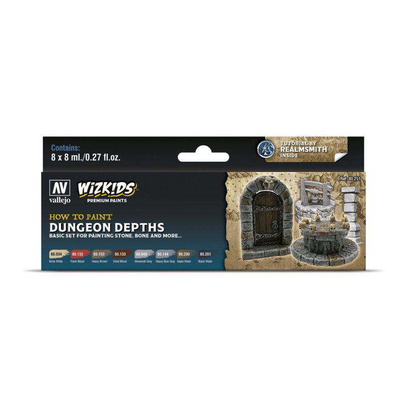 Set couleurs Dungeon Dephts 8 x 8 ml - VALLEJO 80251