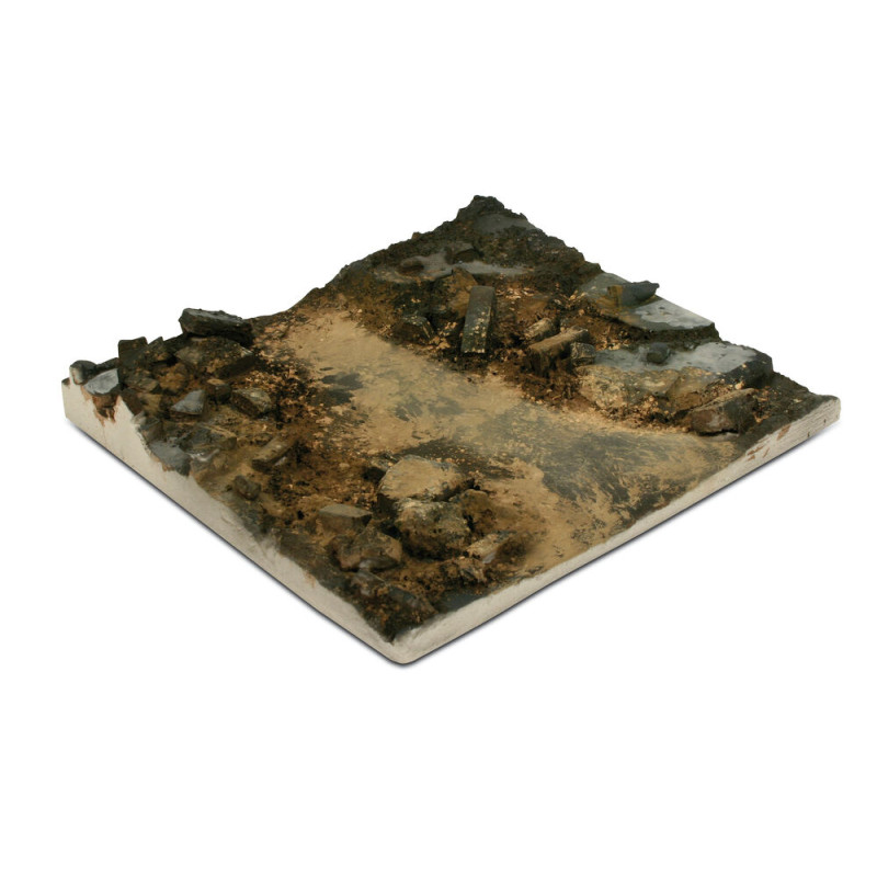 Section de rue en gravats 14x14 cm - échelle 1/35 - VALLEJO SC002