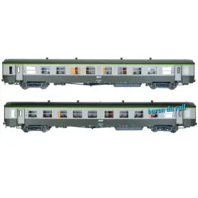 Coffret 2x Voiture USI longues B10t U61 ép. IVa avec éclairage - HO 1/87 - LS Models 40035