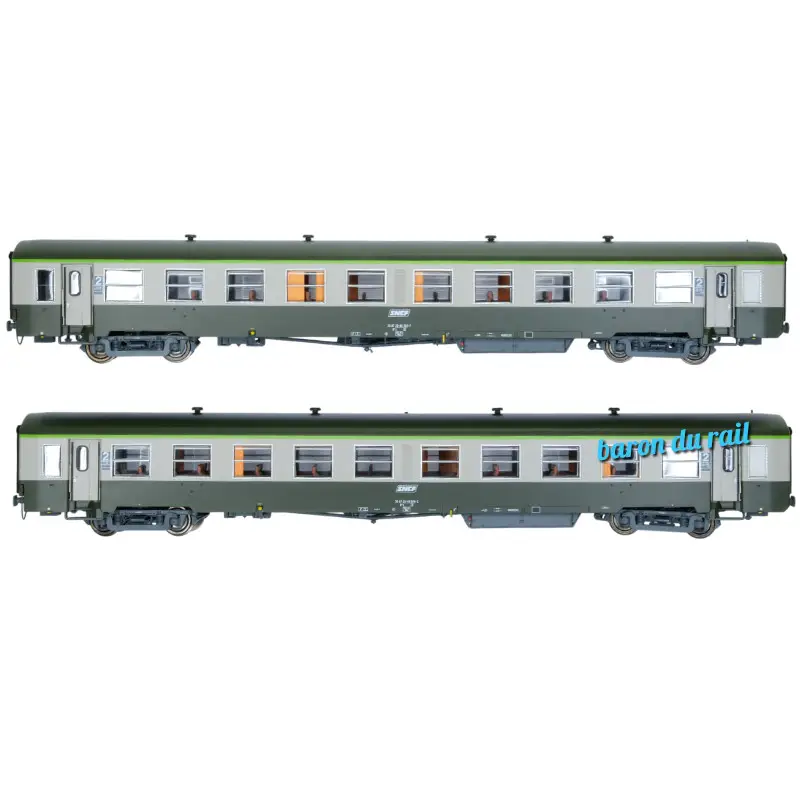 Coffret 2x Voiture USI longues B10t U61 ép. IVa avec éclairage - HO 1/87 - LS Models 40035