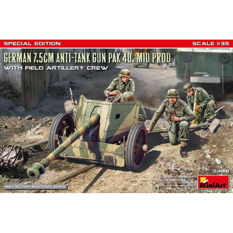 Canon antichar allemand PaK 40 7,5 cm Édition spéciale - 1/35 - MINIART 53010