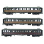 3 Voitures métallisées A7 N° 602, B8 N°5036 et 5033, PLM Ep.II HO 1/87 - REE VB-421