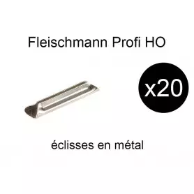 20x éclisses en métal pour voie Profi HO - FLEISCHMANN 6436