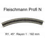 Rail courbe R1 192 mm 45° - voie Profi N - FLEISCHMANN 9120