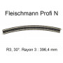 Rail courbe R3 396,4 mm 30° - voie Profi N - FLEISCHMANN 9130