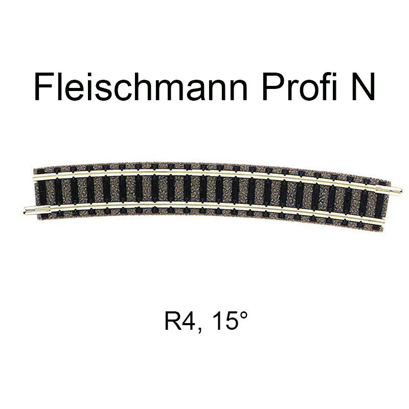 Rail courbe R4 430 mm 15° - voie Profi N - FLEISCHMANN 9136