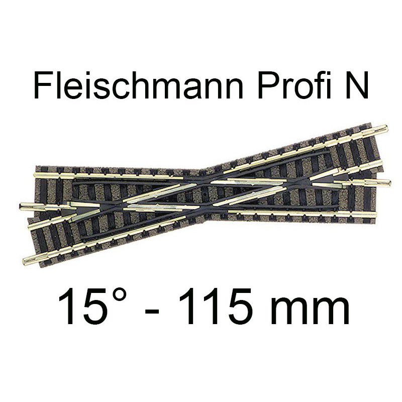 Croisement à gauche 111 mm 15° - voie Profi N - FLEISCHMANN 9162