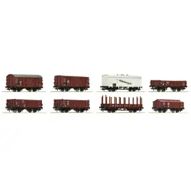 Set 8x wagons de marchandises DRG ép. II - HO 1/87 - ROCO 44003