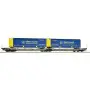 Wagon articulé à double compartiment T3000e, Hupac ép. VI - HO 1/87 - ROCO 6600137
