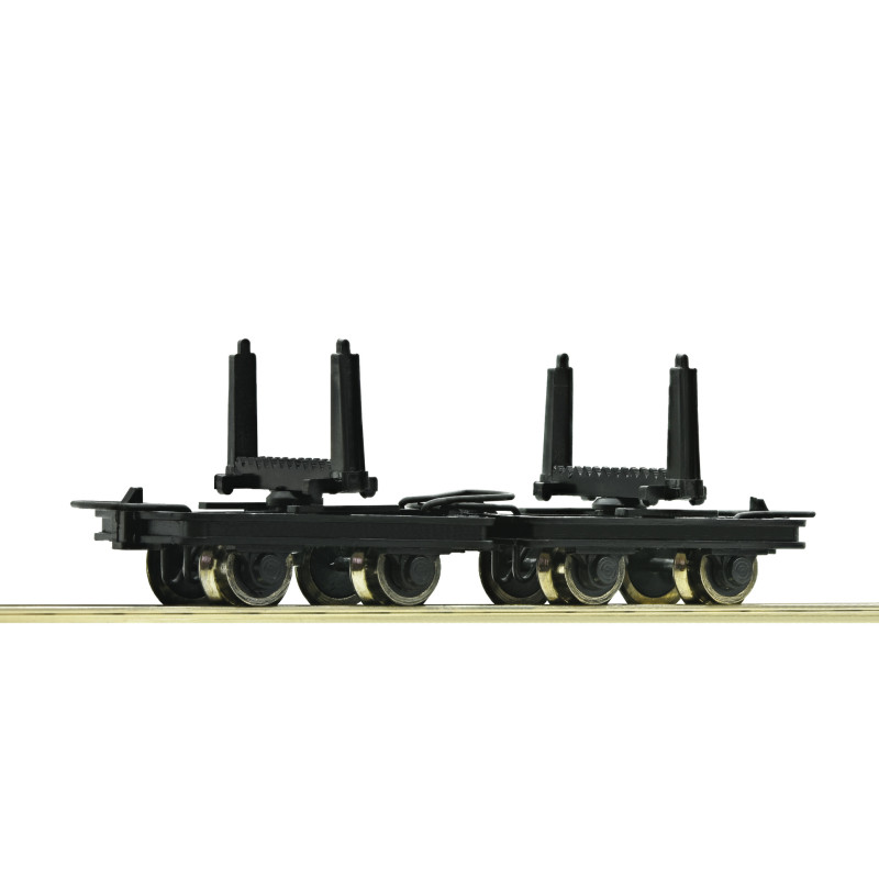 2x Wagons chariots à traverses pivotantes - HOe 1/87 - ROCO 34602