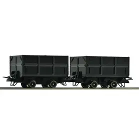 2x wagons à charbon - HOe 1/87 - ROCO 34605