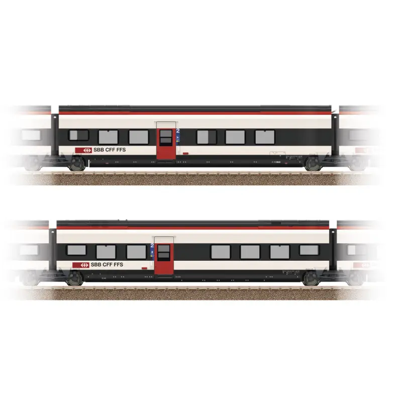 Set de voitures supplémentaires 2 RABe 501 Giruno - HO 1/87 - TRIX 23282