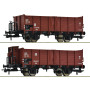 Set 2x wagons de marchandises ouverts DR ép. III - HO 1/87 - ROCO 6600253