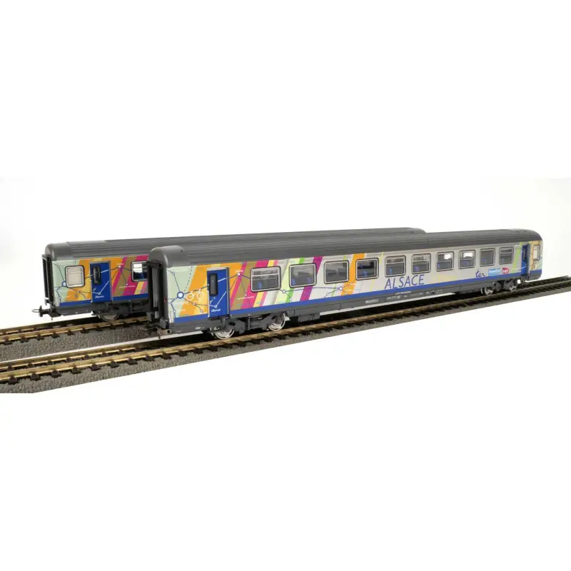 Coffret 2x voitures Corail B11tu Alsace SNCF ép. VI - HO 1/87 - PIKO 97144