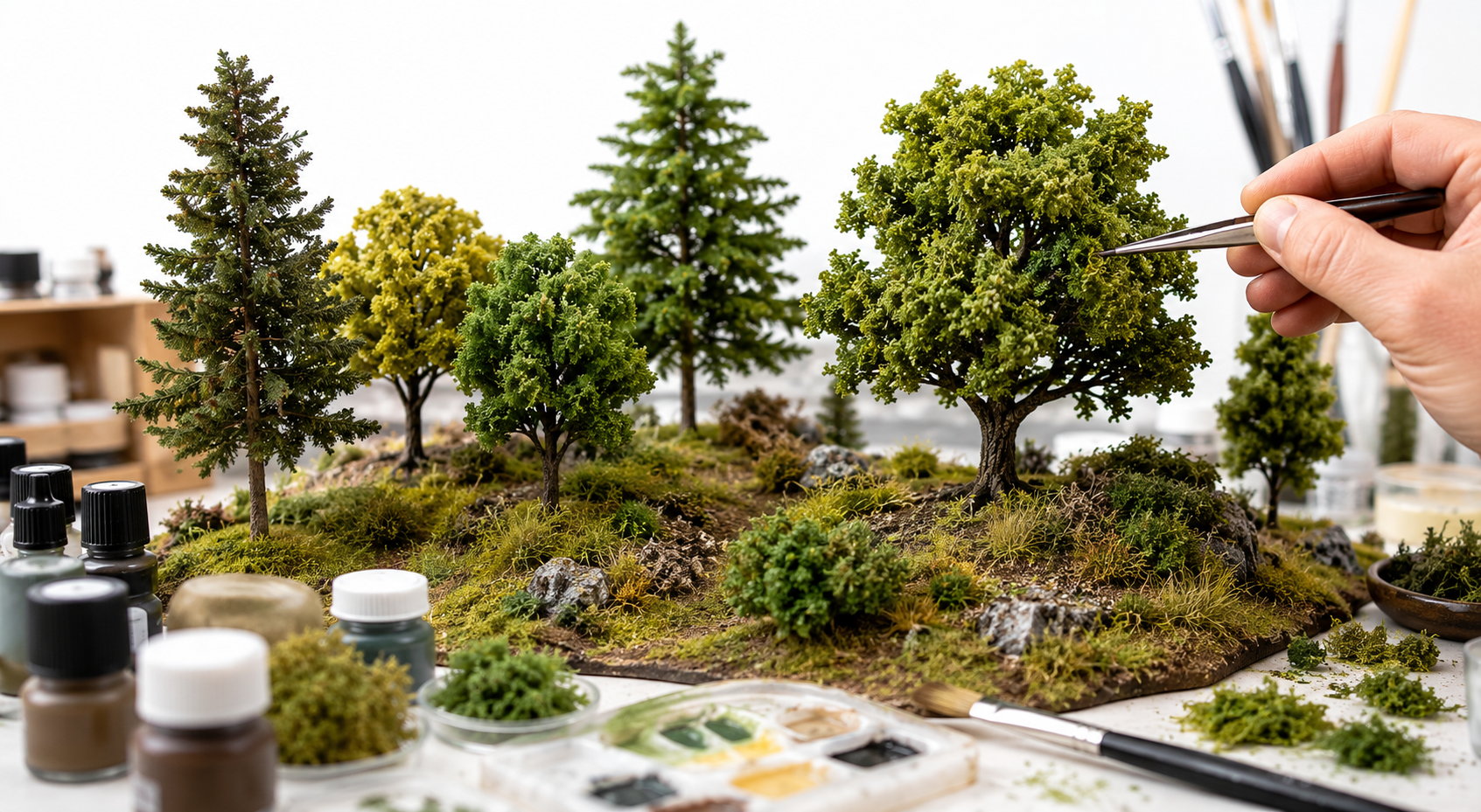 Peindre et végétaliser ses arbres miniatures